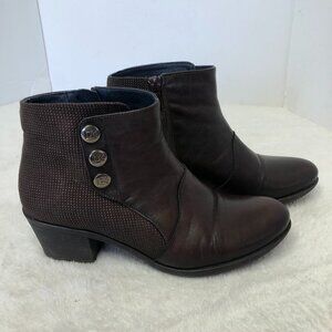 Dorking By Fluchos Brown Leather Heeled Booties Size 37 (6.5 US)